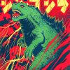 Green Godzilla Illustration paint by numbers