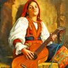 Artist Guitarist Lady paint by numbers
