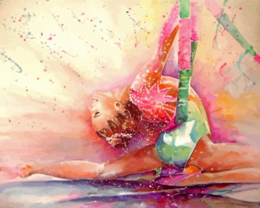 Colorful Gymnastics Girl paint by numbers