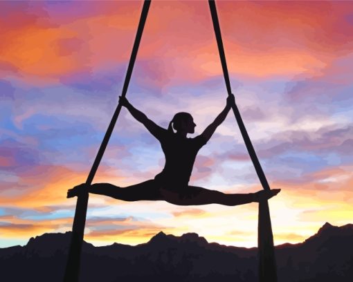 Gymnastics Girl At Sunset paint by numbers