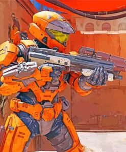 Halo Infinite Video Game paint by numbers