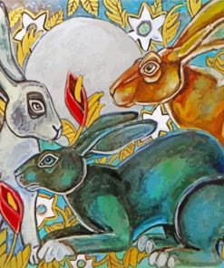 Hares Animals Art paint by numbers