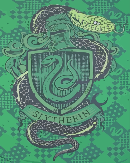 Slytherin Snake Logo Paint By Numbers - Canvas Paint by numbers
