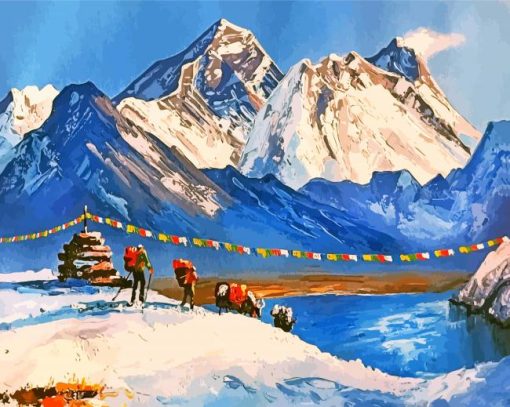 Aesthetic Himalayas Mountains paint by numbers