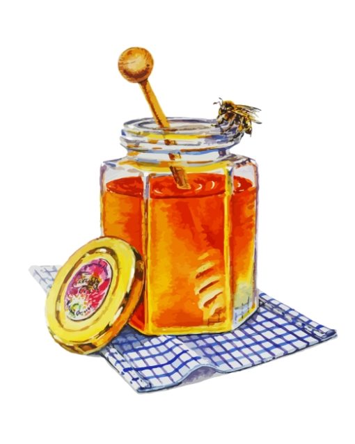 Honey Bee Jar paint by numbers