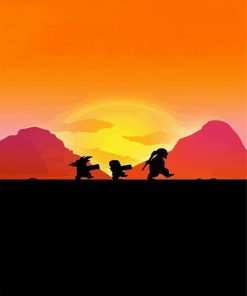 Dragon Ball Characters Silhouette paint by numbers