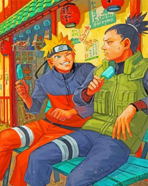Naruto Uzumaki And Shikamaru Nara paint by numbers