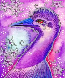 Purple Emu Bird Art paint by numbers