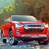 Red Isuzu D Max Car paint by numbers
