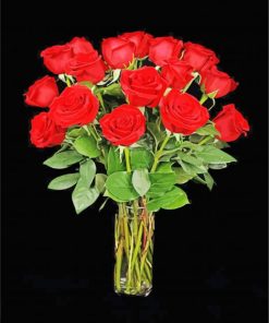 Red Roses Flowers paint by numbers