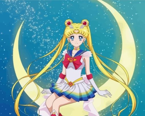 Sailor Moon On The Moon paint by numbers