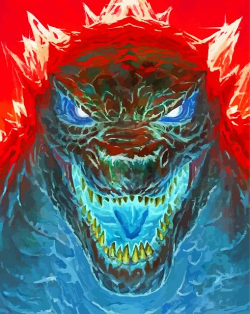 Scary Godzilla Art paint by numbers