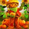 Scarecrow And Pumpkins paint by numbers