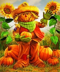 Scarecrow And Pumpkins paint by numbers
