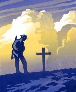 Soldier In front Of A Grave paint by numbers