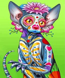 Sugar Skull Cat paint by numbers
