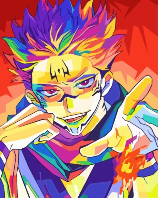 Sukuna Anime Pop Art paint by numbers