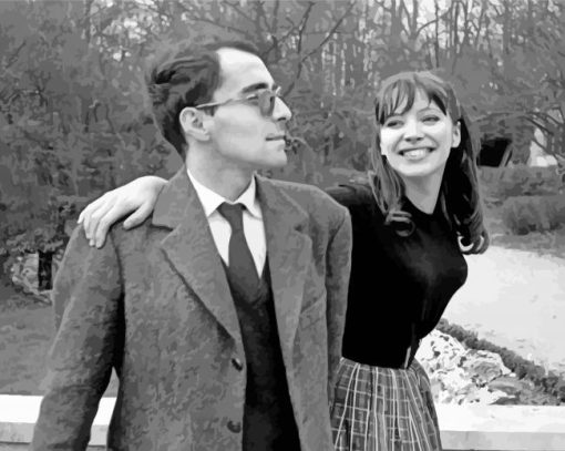 Vintage Godard And His Woman paint by numbers