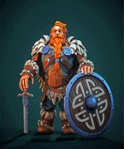 Warrior Dwarf With Sword paint by numbers