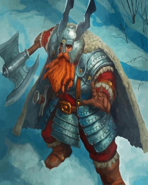 Aesthetic Warrior Dwarf paint by numbers