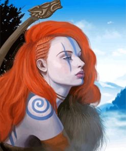 Warrior Ginger Lady paint by numbers