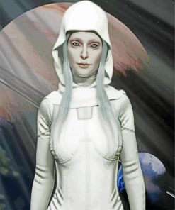 White Galactic Lady paint by numbers