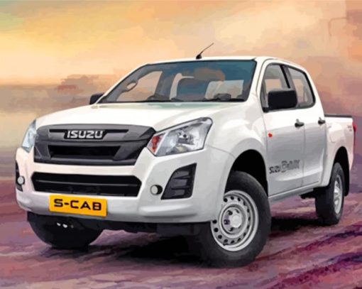 White Isuzu D Max Car paint by numbers