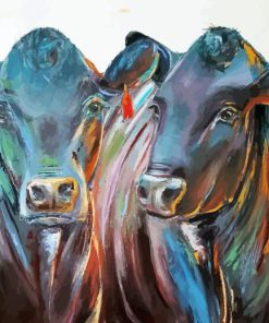 Aberdeen Angus Cows Art paint by numbers