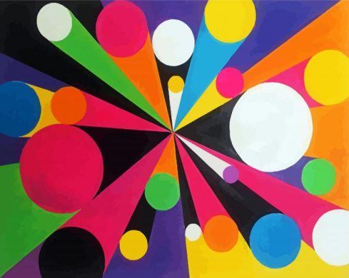 Abstract Colorful Circles paint by numbers