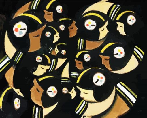 Abstract Steelers Art paint by numberrs