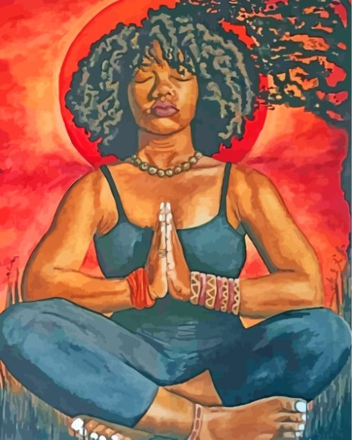African Yoga Girl paint by numbers