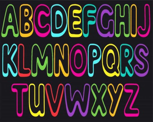 Colorful Alphabets paint by numbers