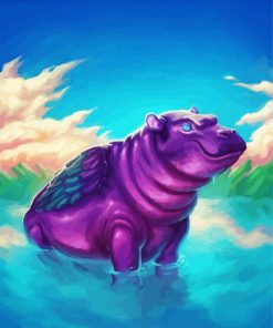 Angel Hippopotamus paint by numbers