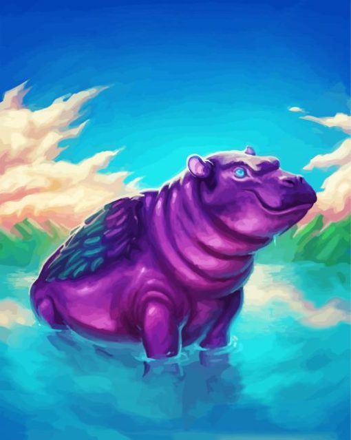 Angel Hippopotamus paint by numbers