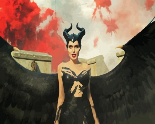 Angelina Jolie Maleficent paint by numbers