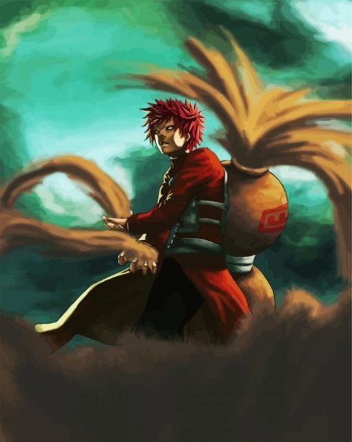 Angry Gaara Character paint by numbers