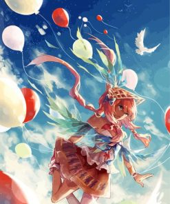 Anime Girl Balloons paint by numbers