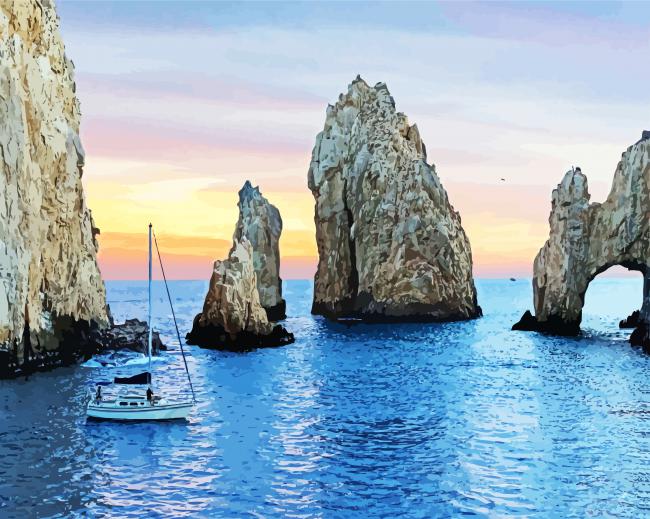 Beautiful Seascape In Baja paint by numbers