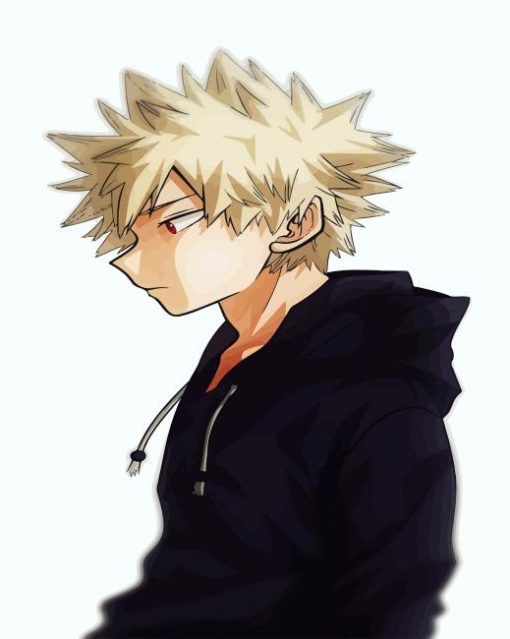 Katsuki Bakugo Side Profile Paint By Numbers - Canvas Paint by numbers