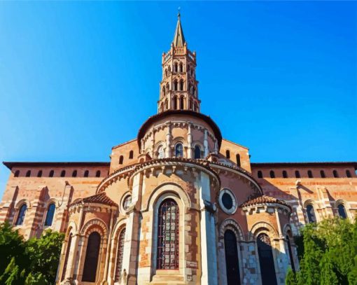 The Basilica Of Saint Sernin paint by numbers