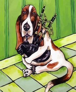 Basset Hound With Bagpipe paint by numbers
