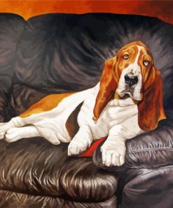 Basset Hound On Armchair paint by numbers