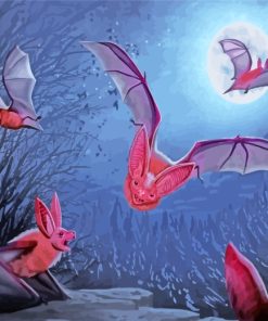 Bats Moonlight Art paint by numbers