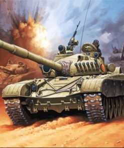 Battle Scene Tank paint by numbers