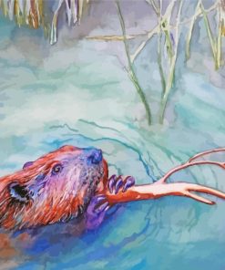 Beaver Rodent Art paint by numbers