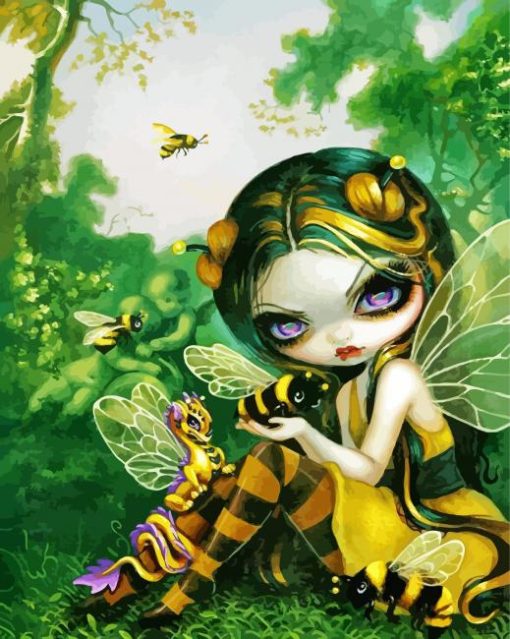 Aesthetic Bee Girl paint by numbers