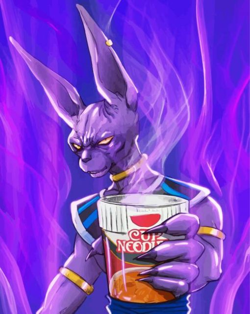 Beerus Drinking Coffee paint by numbers