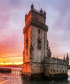 Belem Tower Lisbon Portugal paint by numbers