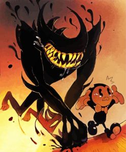 Bendy Running Away From Monster paint by numbers