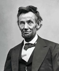 Black And White Abraham Lincoln paint by numbers